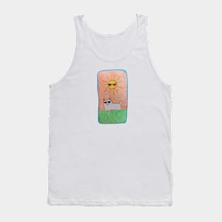 Doge sunglasses, Character dog, Pencil color drawing Tank Top